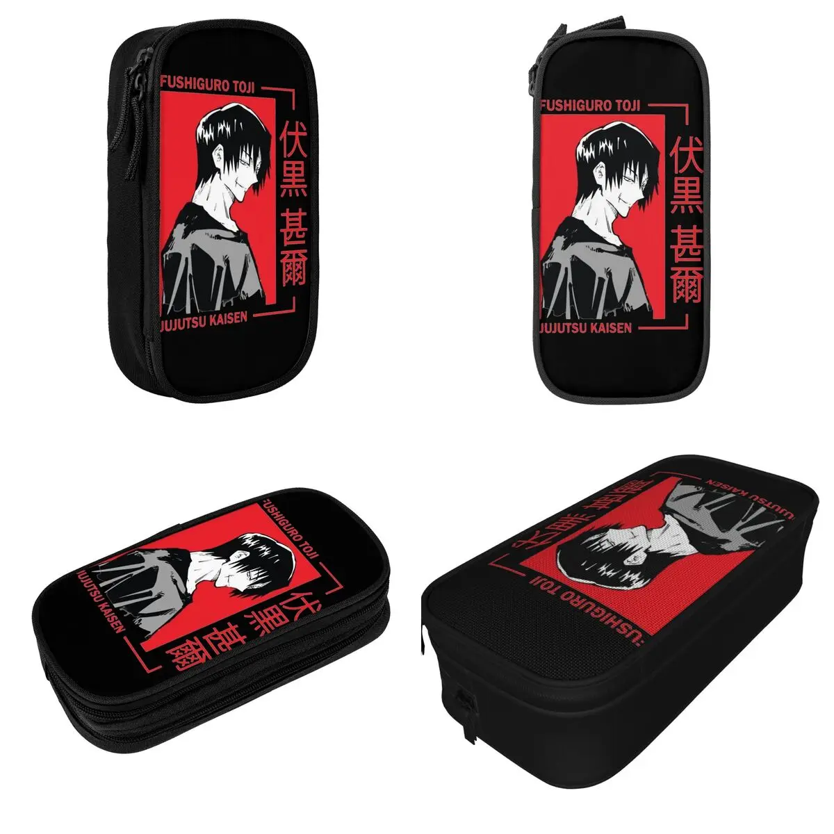 Lovely Toji Red Pencil Cases Jujutsu Kaisen Pencil Pouch Pen Box for Girls Boys Large Storage Bag Students School stationery