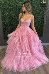 Lorrtta Ball Gown Graduation Fluffy Lace Mesh Elegant Party Dresses Woman Prom Dress Luxury Robe De Soiree Femmes Evening 2024