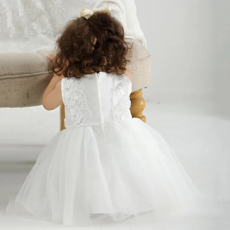 HETISO Lace Baby Christening Gown for Girls Toddler Baptism Wedding Birthday Communion Party Clothes 0-24 Months
