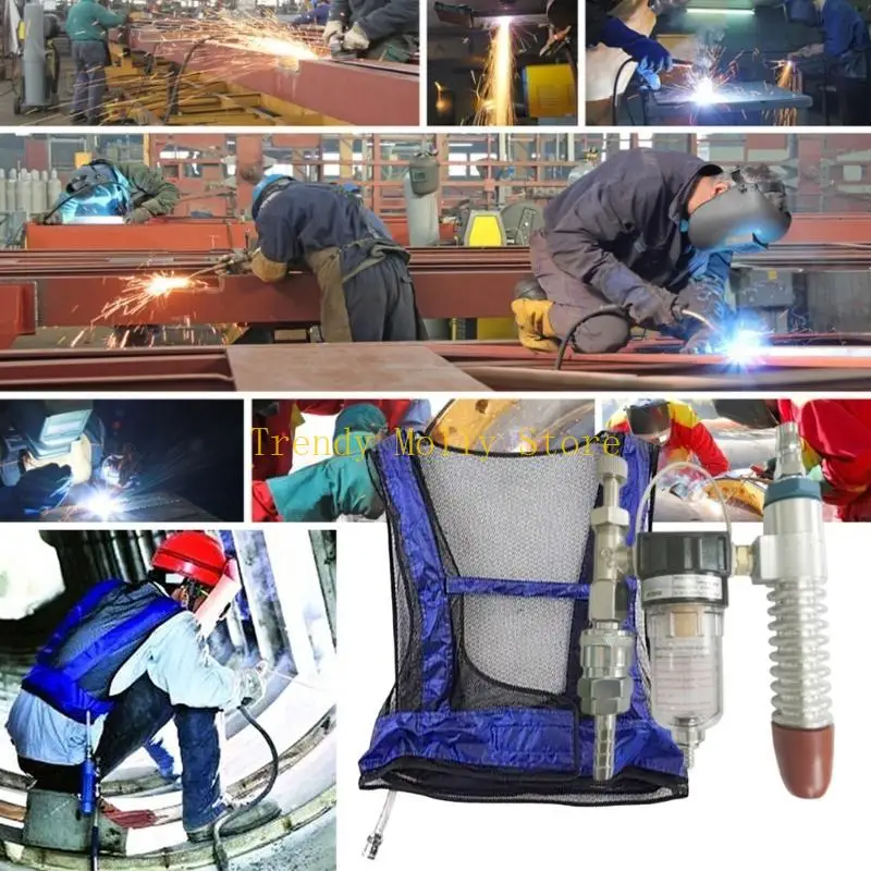 N5kb ar condicionado condicionado colete refrigeração respirável para trabalhador da construção civil soldador esporte ao ar