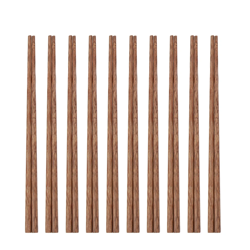 

10 Pair Wood Chopsticks Reusable Restaurant Home Japanese Pot Long Lightweight Eco Friendly Sturdy Kitchen