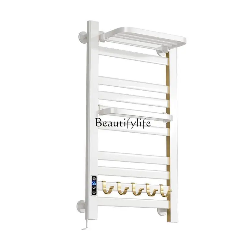 

110V US standard non-punching electric towel bath towel rack carbon fiber heating bathroom intelligent drying rack