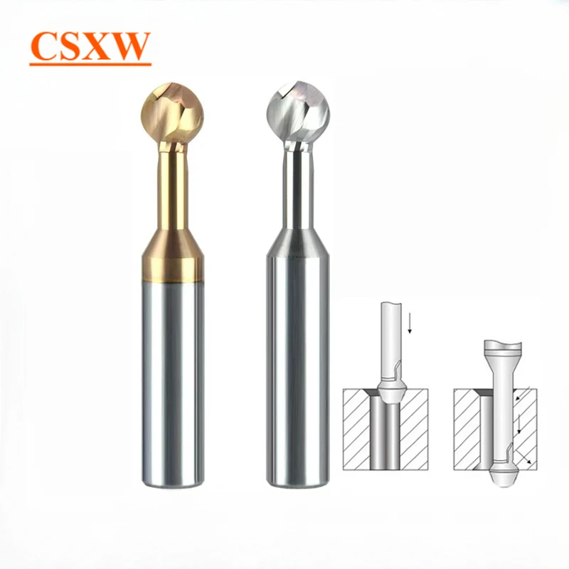 

Tungsten Coated Lollipop Ball Cutter Alloy for Aluminum Arch Ball End Milling Cutter Forming Milling Cutter Ball R1-R6mm