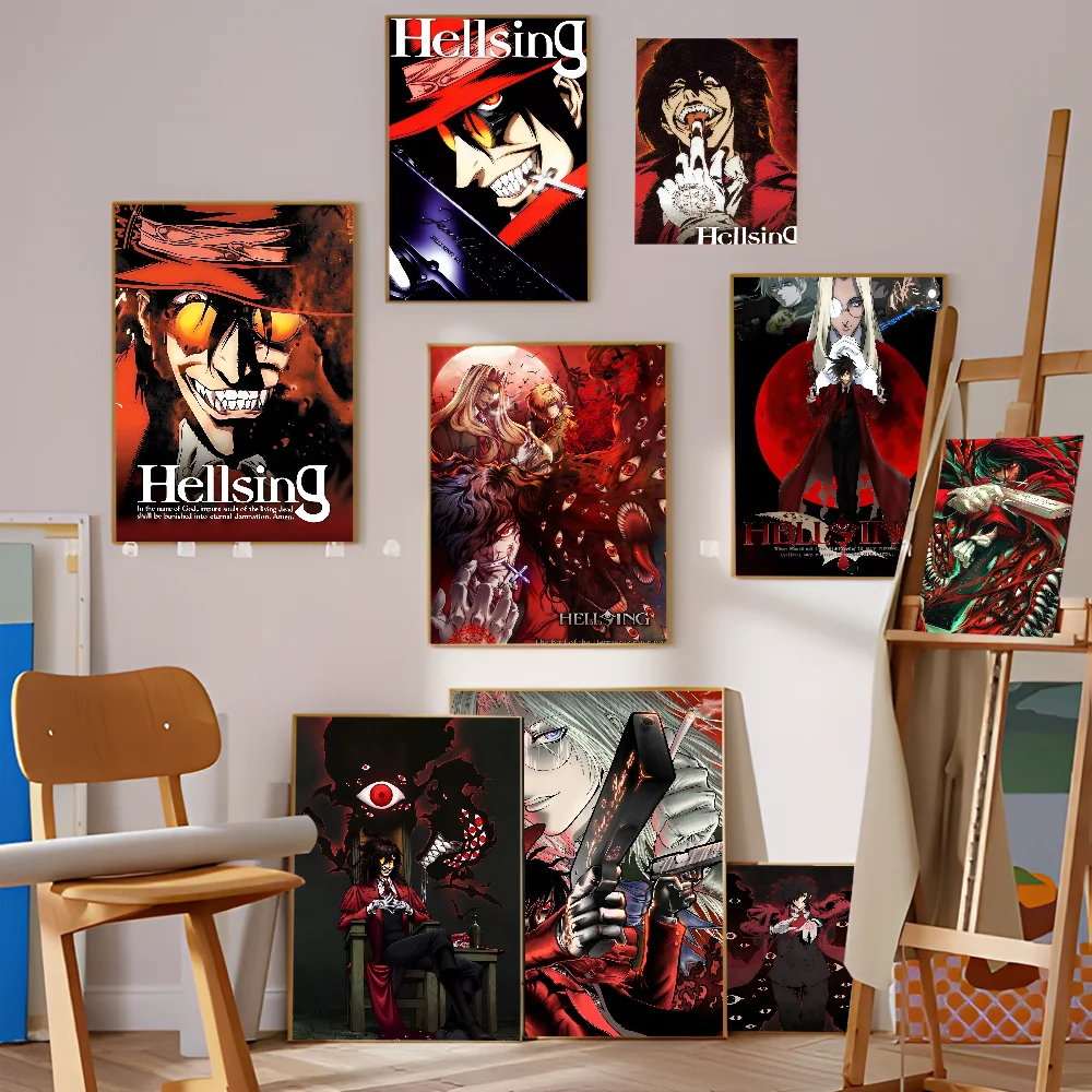 HELLSING Self-adhesive Art Poster Whitepaper Prints Posters Artwork Home Decor