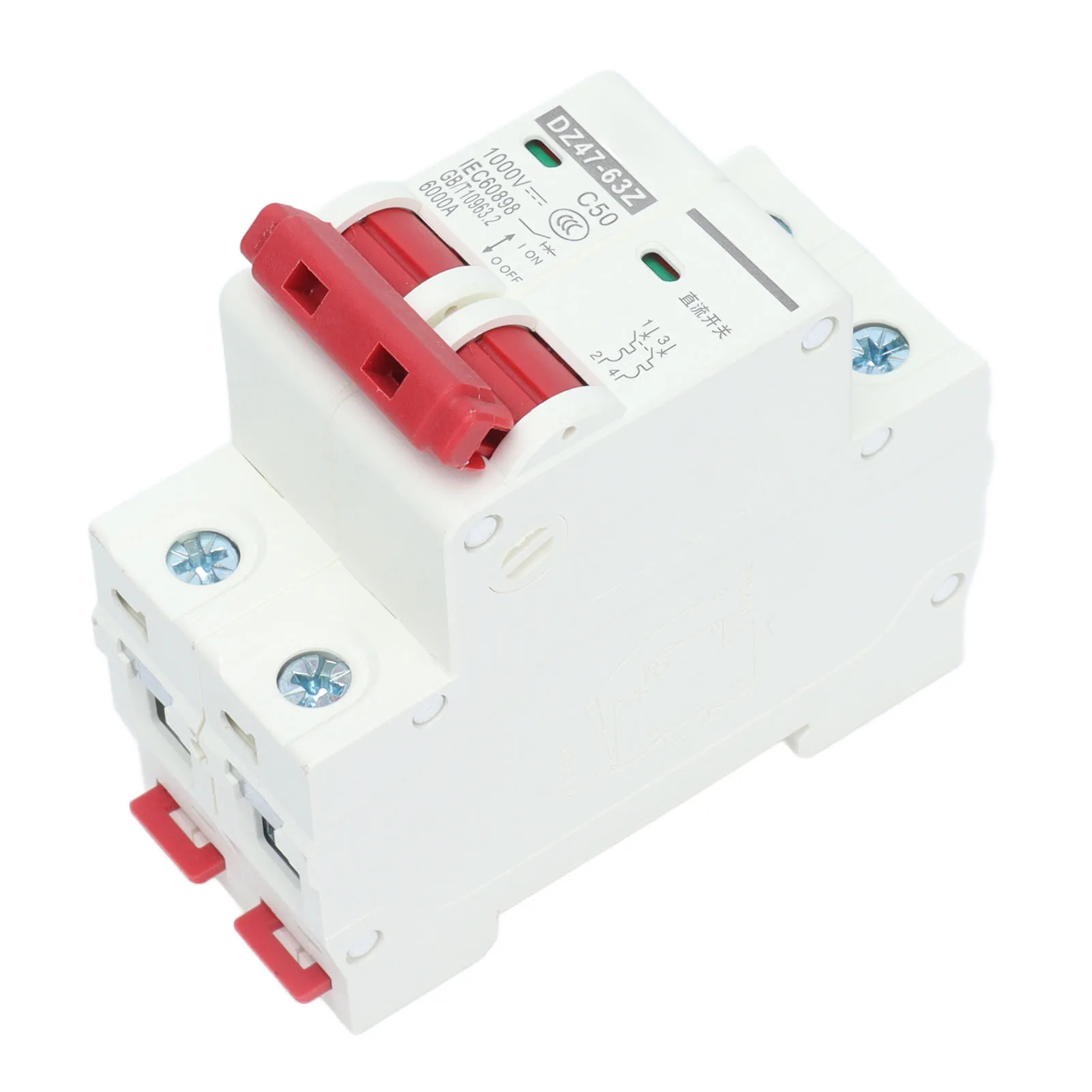 

Miniature Circuit Breaker 2P Solar PV System Isolator DIN Rail Mount 1000V 50A DZ47‑63Z C50 Miniature Circuit Breaker