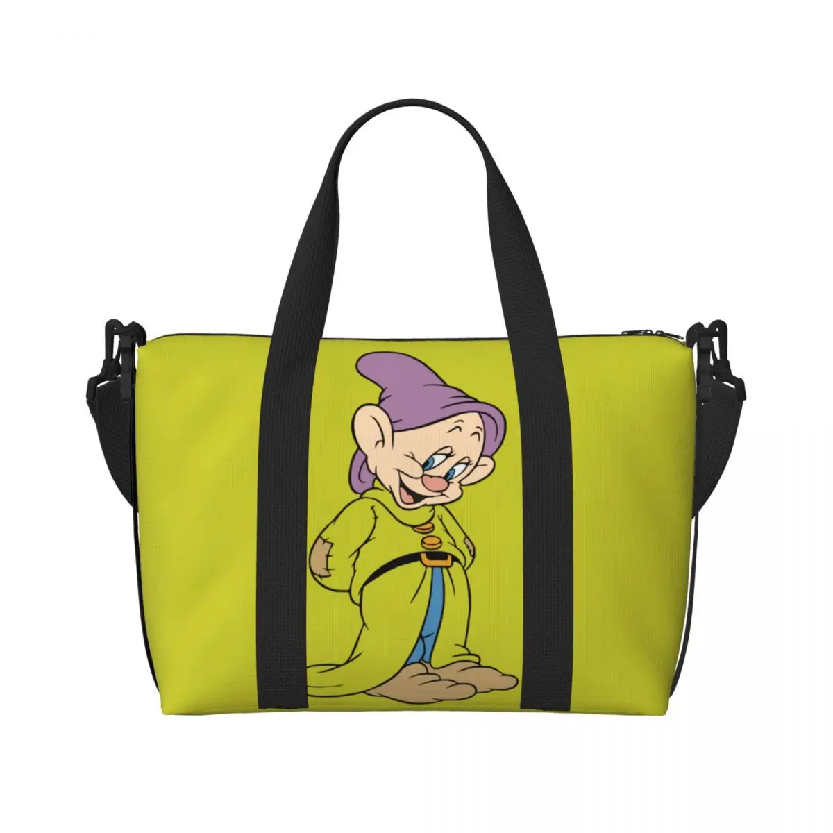 Custom Large Snow White And The Seven Dwarfs Tote Bag for Women Film Shopping Shoulder Gym Beach Travel Bag