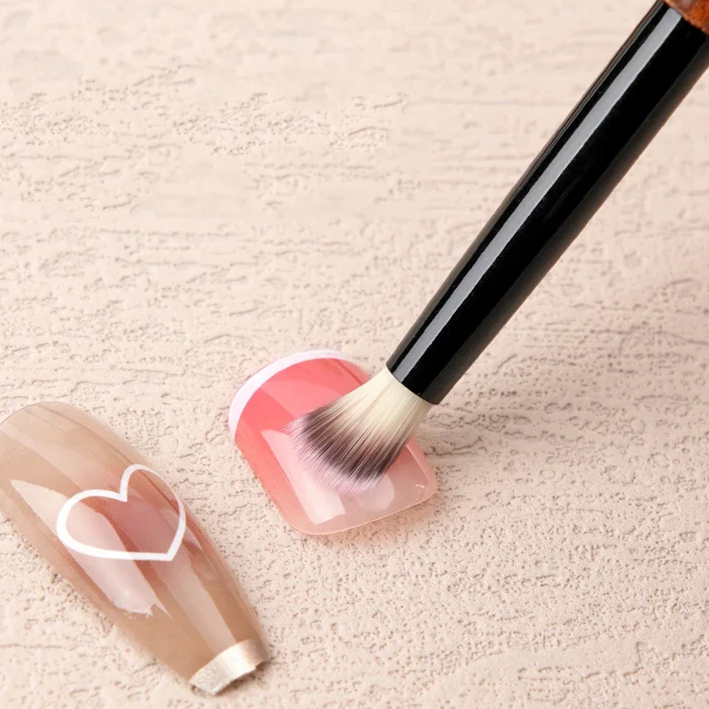 جديد خشب الصندل مسمار الغراء العلاج بالضوء القلم الأشعة فوق البنفسجية فرشاة جل القرع مقبض فرشاة المهنية مسمار فُرش رسم أدوات مانيكير