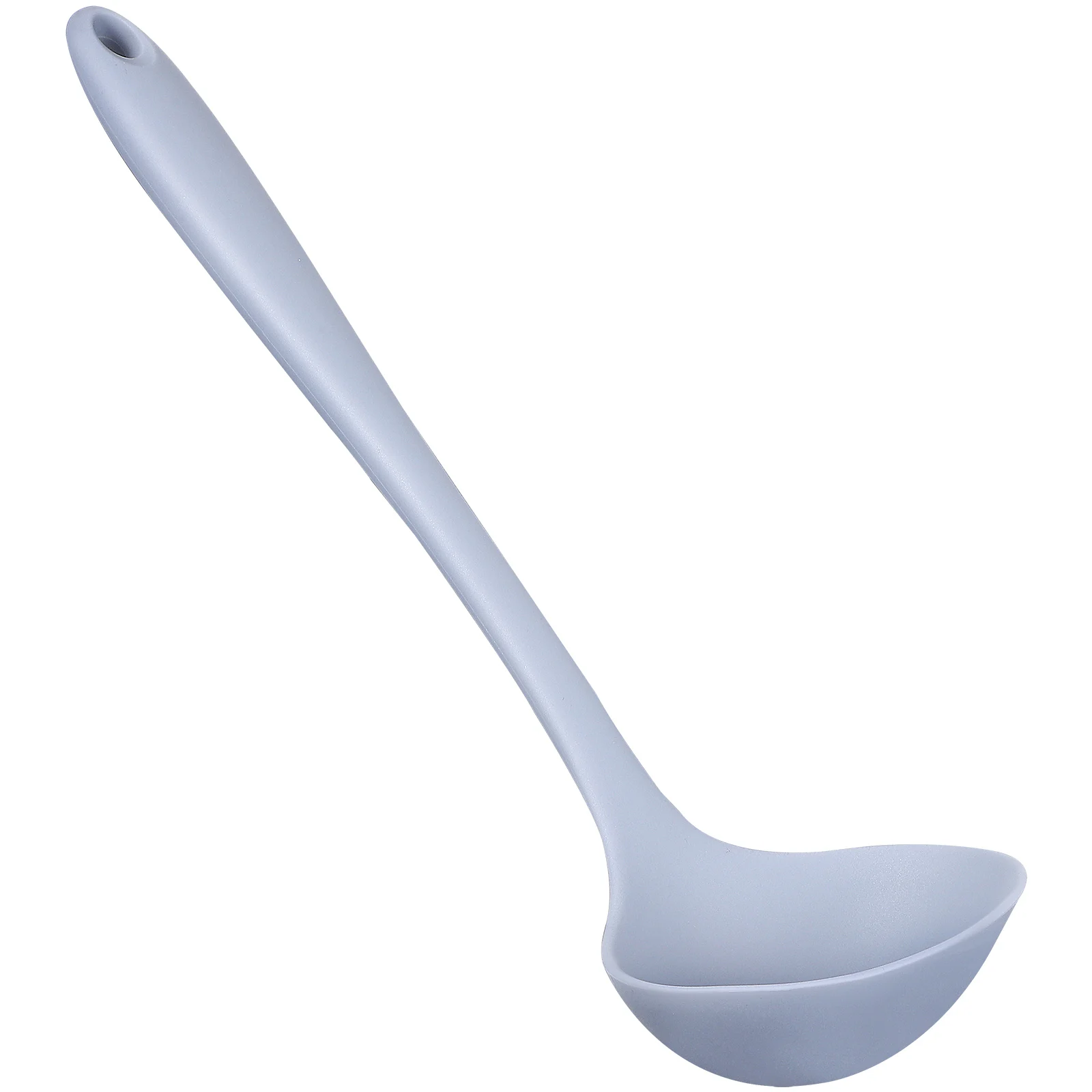

s Large Grey Silicone Soup Spoon Kitchen Gadgets Smooth Surface Easy Clean Long H Hanging Hole Home Restaurant