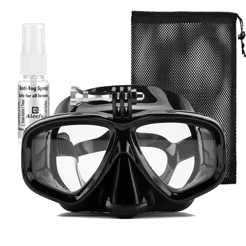 Myopic GoPro Diving Mask with Antifog Spray, Tempered Lens, Silicone Frame, Prescription Scuba Mask for Myopia Nearsighted Peopl
