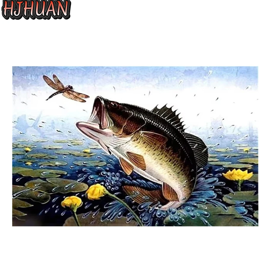 Diamond embroidery Abstract art fishing Cross stitch Modern decor Diamond embroidery mosaic diamond painting full square/round