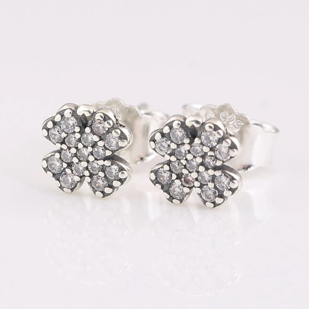 

Стерлингового Серебра 925, четырехлистный клевер, божья коровка, лунный свет, ледяная красота, Корона, модные серьги-гвоздики для женщин, подарок, ювелирные изделия своими руками