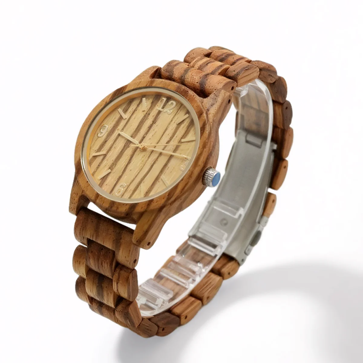 Women's Wood Wrist Watch Fashion  Luxury Golden Clock Scale Wife Girlfriend Stylish simplicity Quartz Wooden Watches for Ladies
