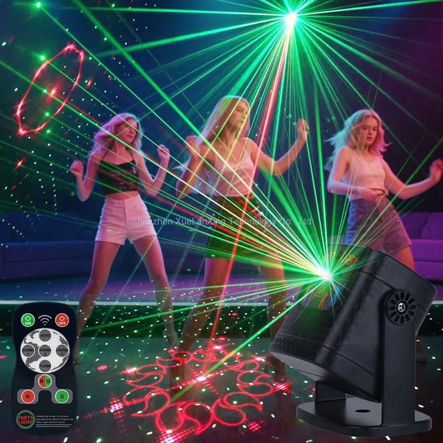 R & G تأثير الليزر DJ ديسكو ضوء 60 أنماط العارض شريط فلاش LED الرقص غرفة نوم حفلة عيد ميلاد عيد الميلاد الديكور مصباح H7D2