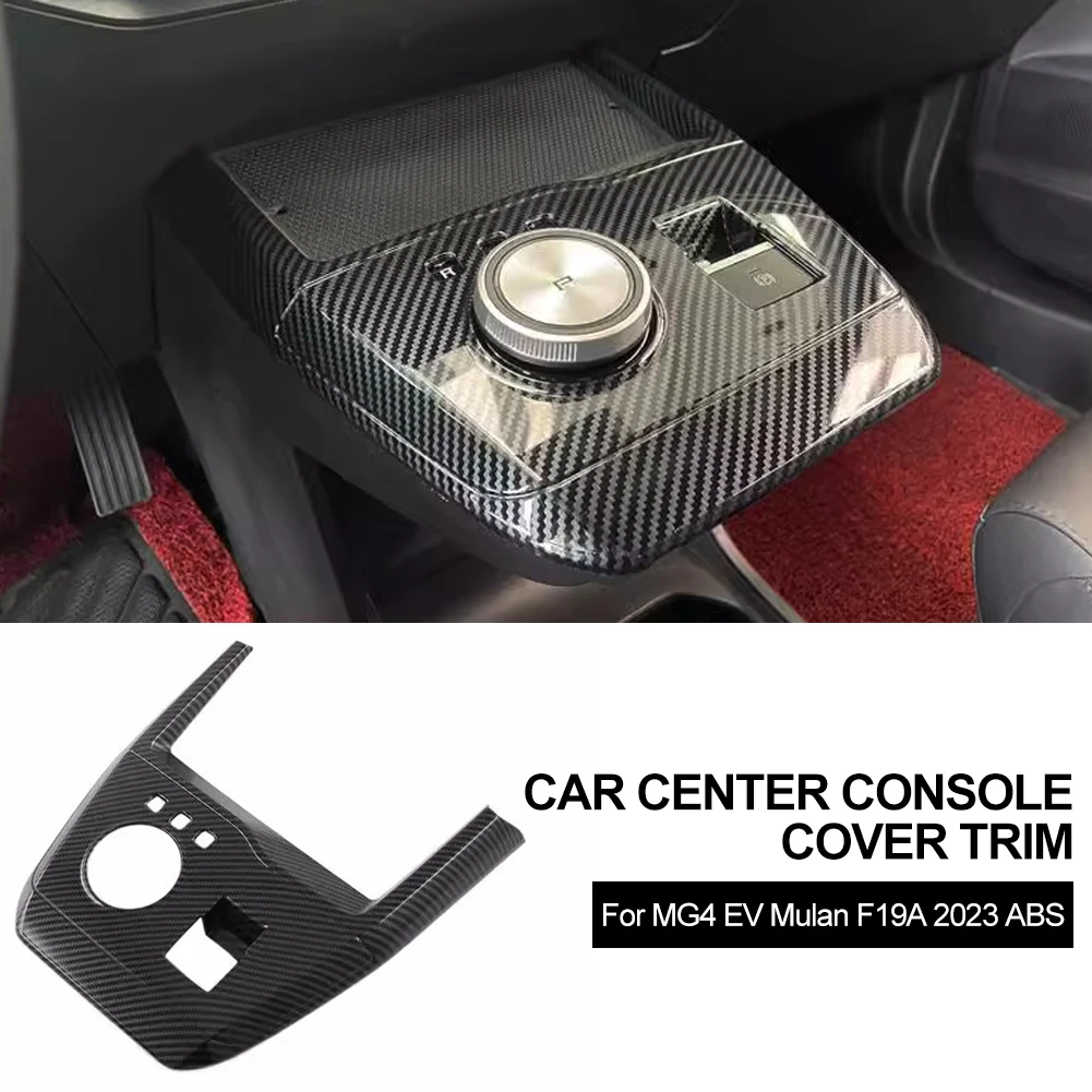 Auto in Fibra di Carbonio Console Centrale Copertura Trim ABS Pannello Del Cambio Telaio di Copertura Adesivo Per MG4 EV Mulan F19A 2023 Interni