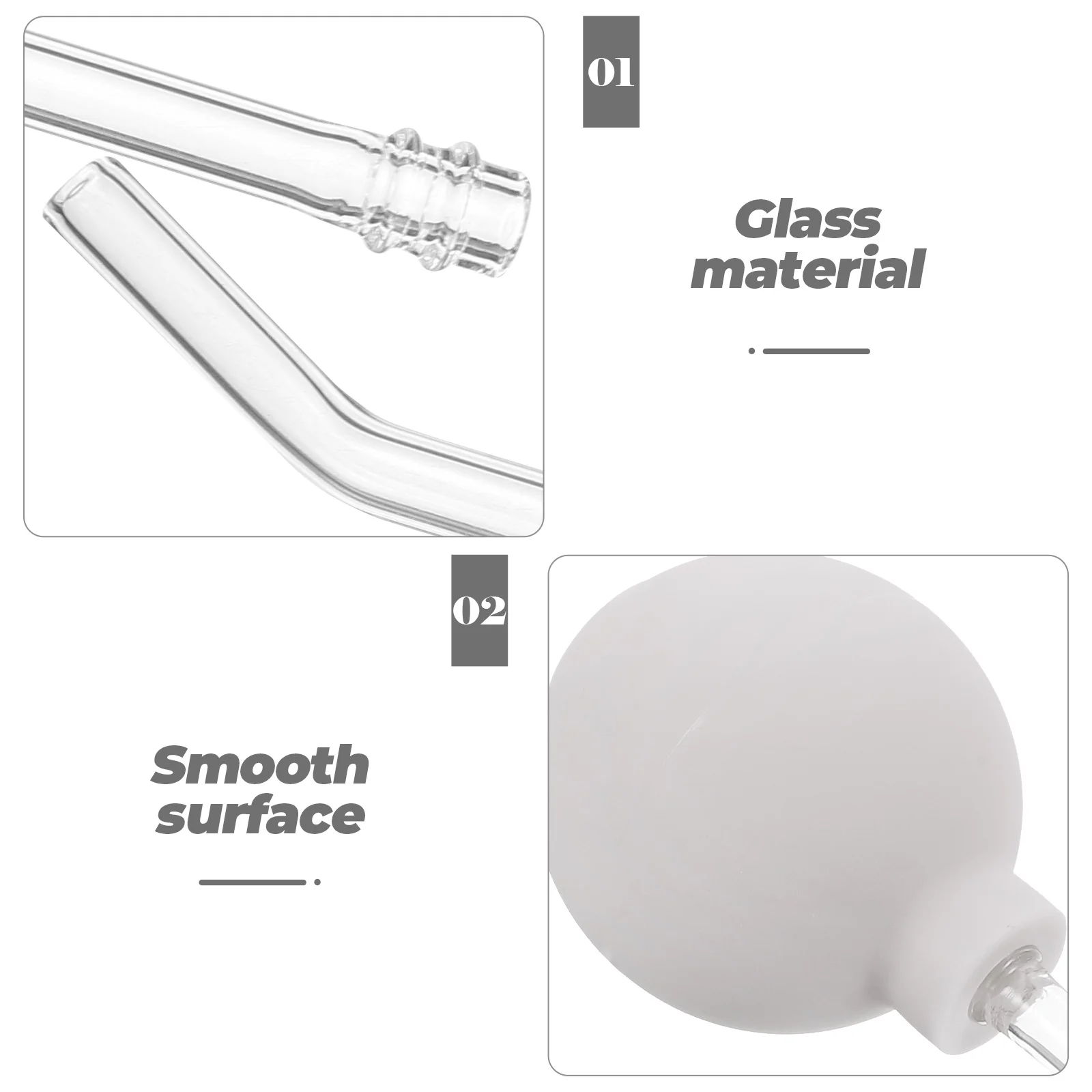 أداة إزالة الحجر للفم لمجموعة إزالة العناية بالفم دليل أنبوب زجاجي طويل