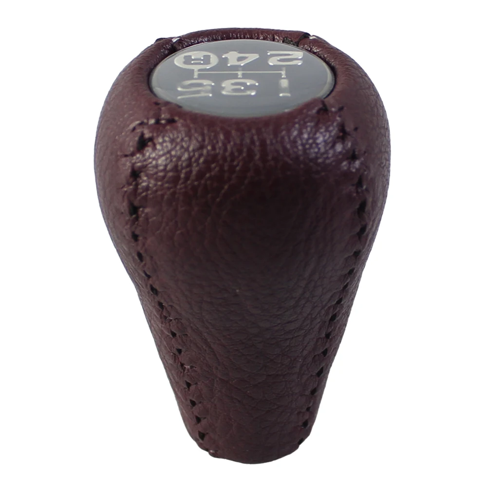 Transmission Knob Deep Wine for Red Shift Knob Deep Wine Red Artificial Leather Flat Leather Design Sleek Modern Style