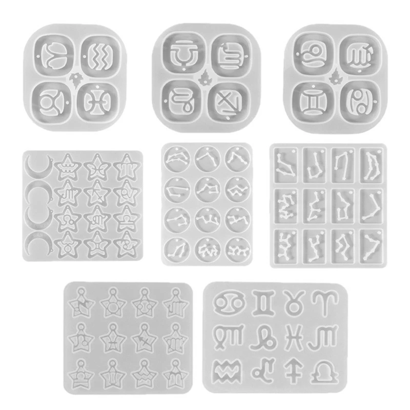 N7YF Silicone Zodiacs Pendant Mold Versatile Design Mould For Jewelry And Accessories