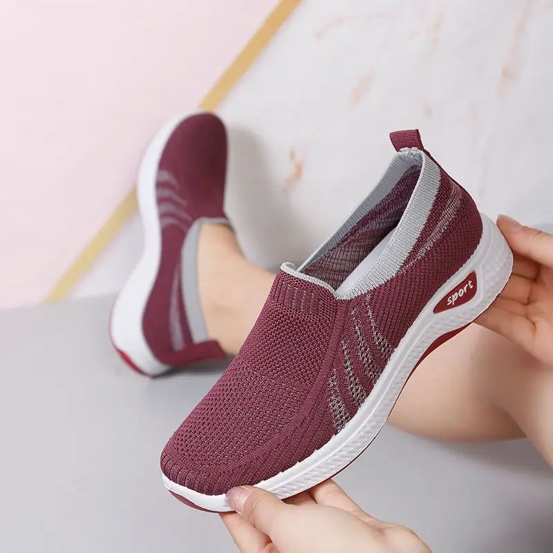 Women's Summer Flat Canvas Casual Shoes Cloth Woven For Breathable Sneakers Light Slip on Loafers Shoes Women Zapatillas Mujer