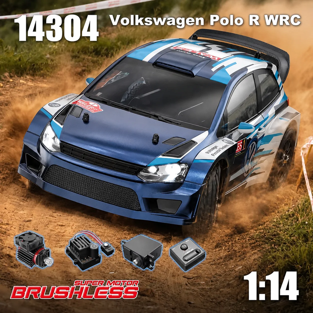 MJX 14304 1/14 4WD Brushless RC Rally Drift Car 2.4G RTR With Gyro & Oil Shocks Radio Controlled Hobby Model