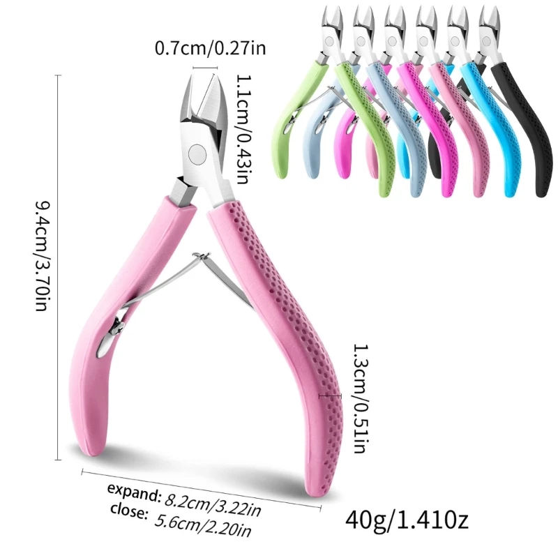 Foot Cuticle Cutter with Rubber Cover Handle Stainless Steel Easy Grip Trimmer Full Jaw Design For Manicure foot Toe care