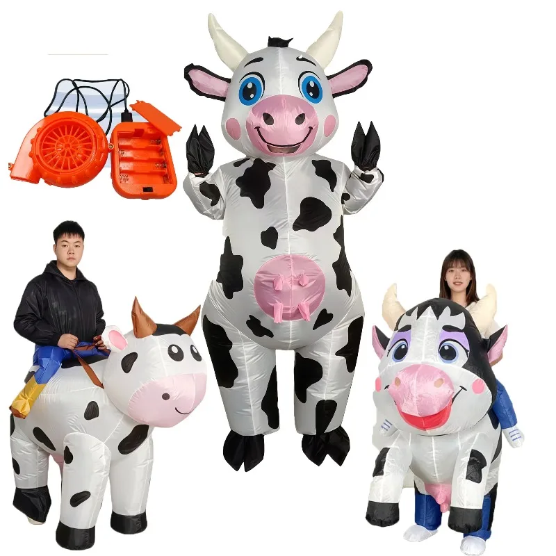 Adult multi-style cow inflatable costumes, Halloween, Christmas, carnival, day party, carnival, fun cow cosplay set
