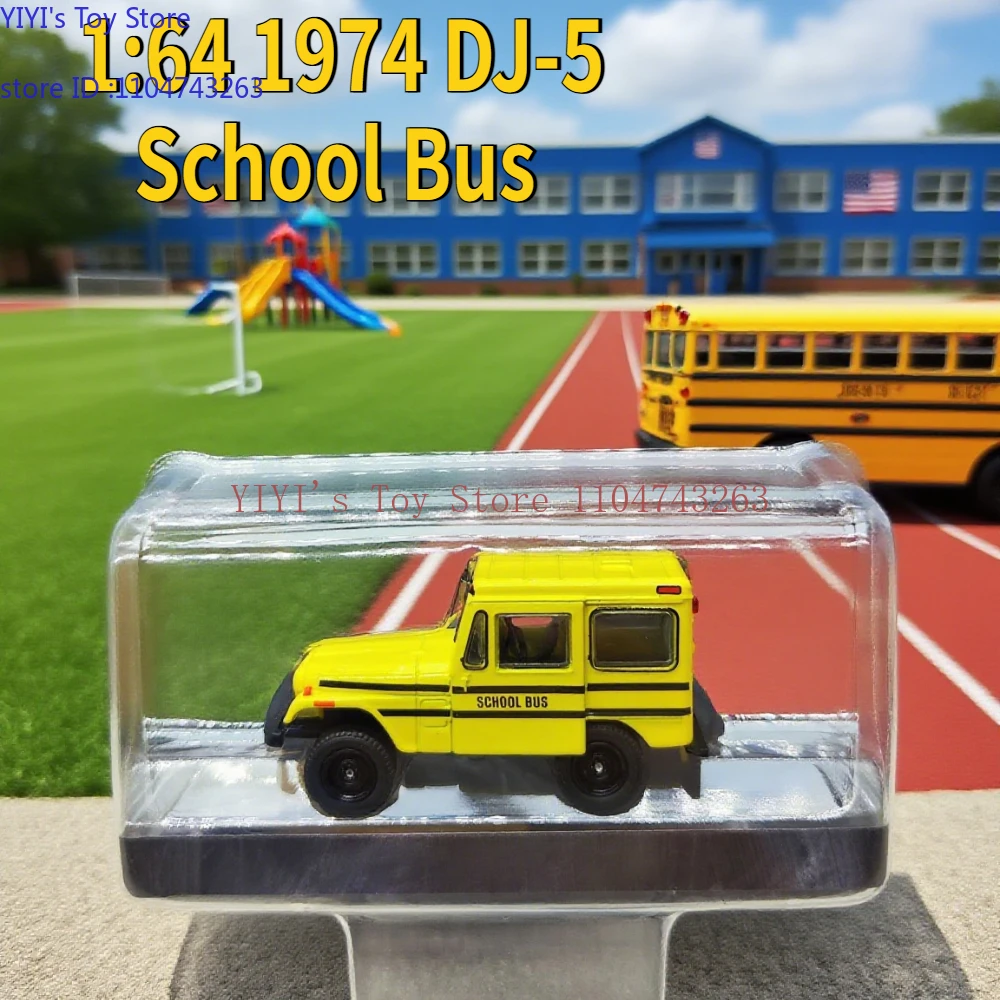 

1:64 1974 DJ-5 школьный автобус высокая имитация сплава модель автомобиля Коллекционная игрушка в подарок сувенир дисплей орнамент A1