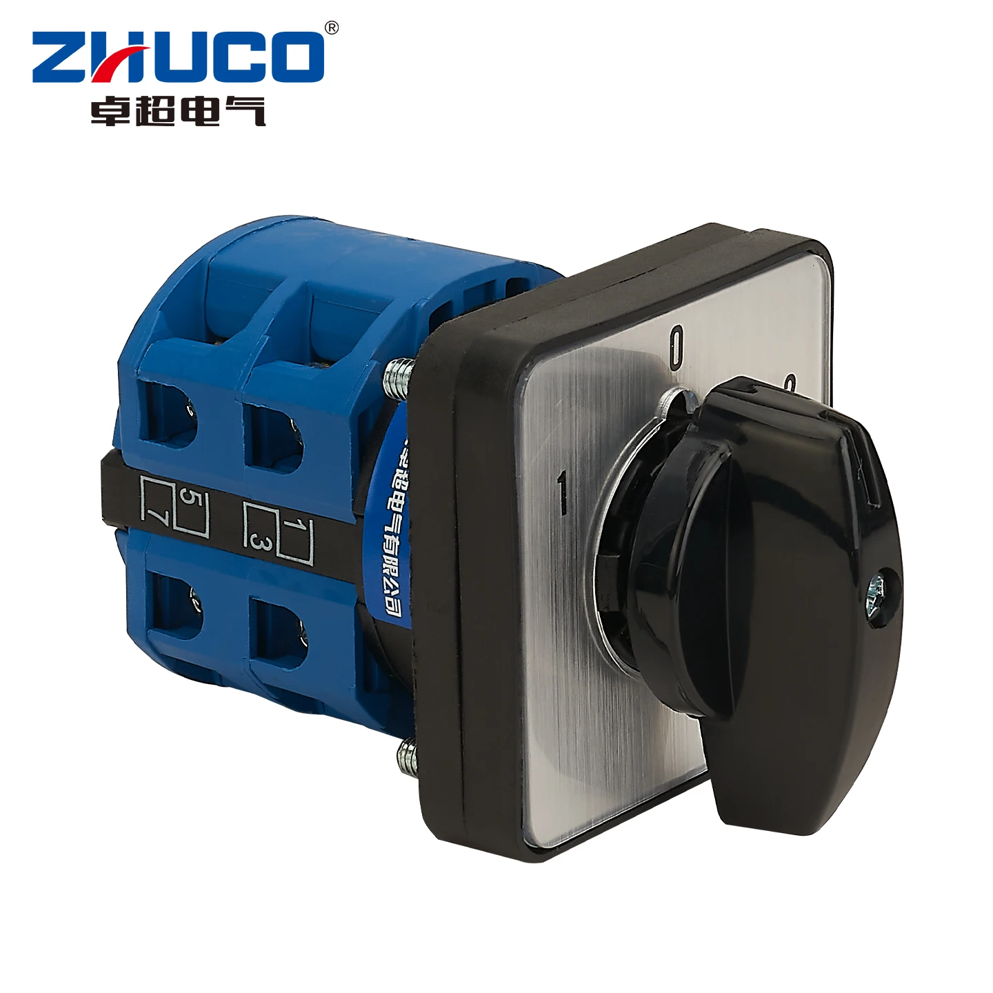 Zhuco 2/3 Position Selector Switch 25A 690V, 8-Terminal Universal Rotary Cam Selector with Locking Switch, Suitable for Distribution Cabinets, Machine Tools, Industrial Panels (Szw26-25, on Off On, on Off, on on)