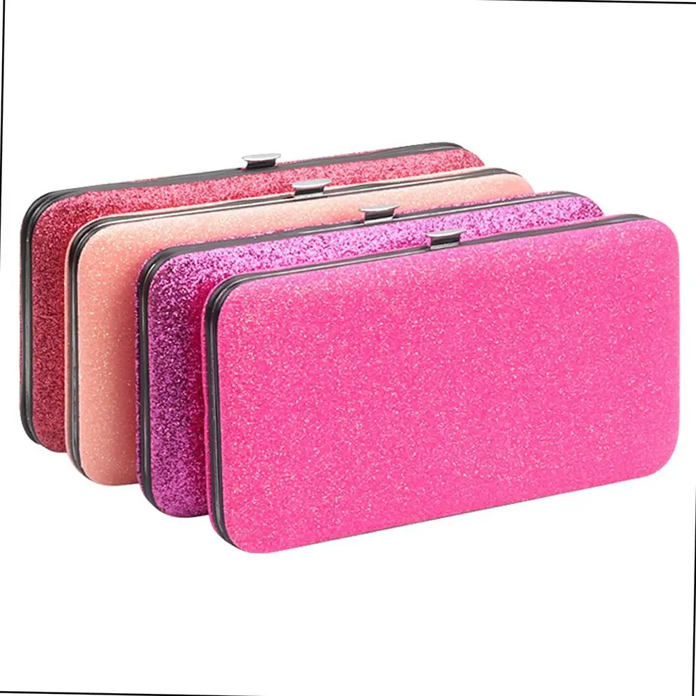 

Shiny Eyelash Extension Tweezers Box Protective Professional Seven Slots Tweezers Storage Box Portable PVC Eyelash Tweezer Bag