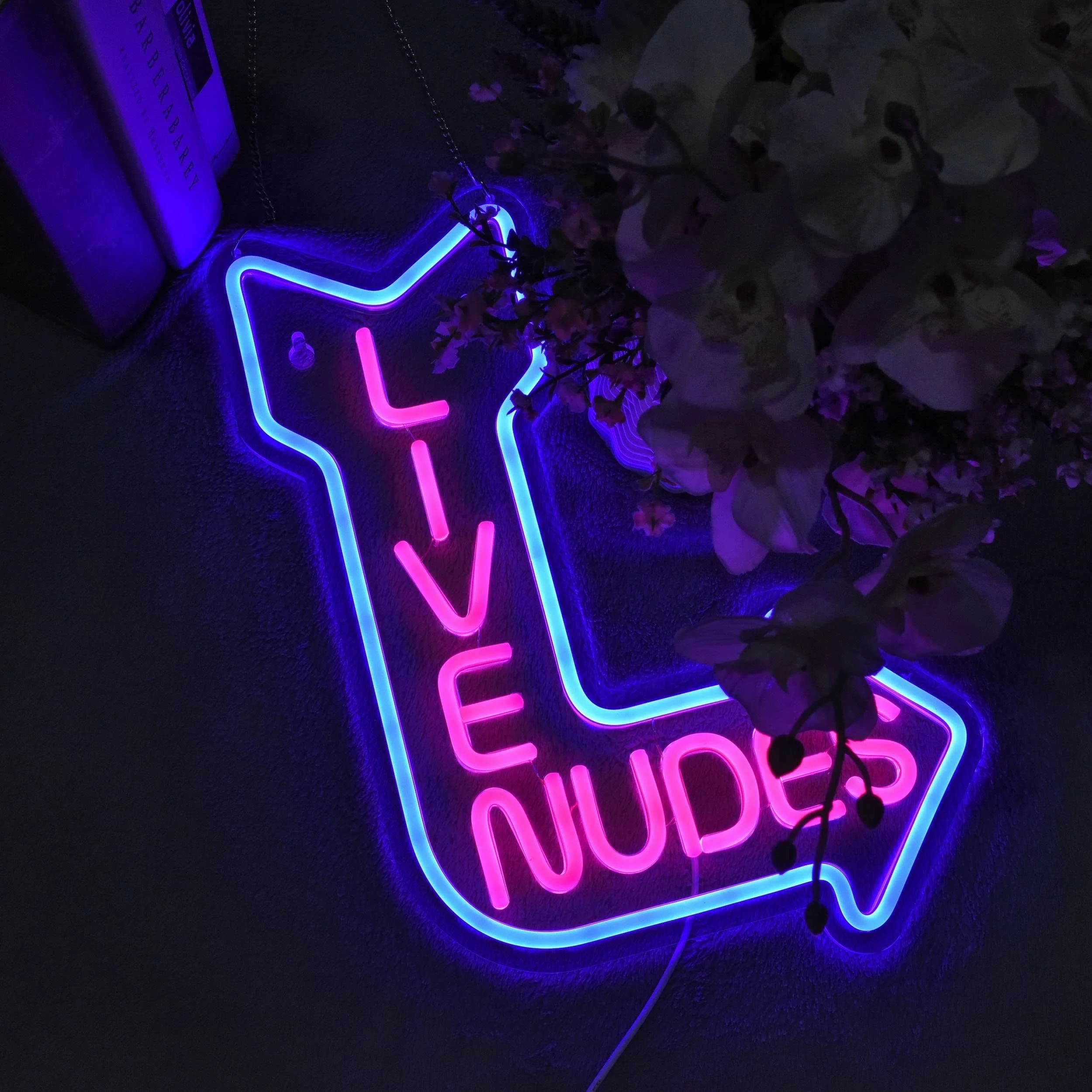 Live Nudes Neon Sign LED Neon Lights Signs with Dimmer for Bedroom Office Hotel Pub Recreation Room Wall Decor for Man Cave