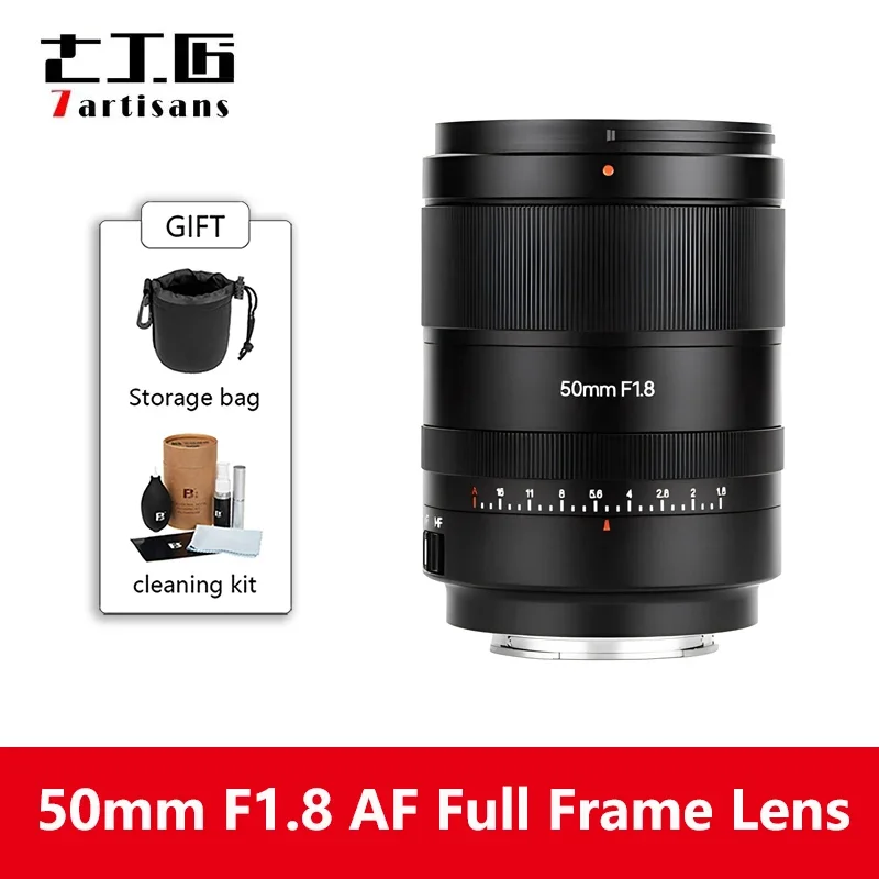 

7artisans 50mm F1.8 STM Auto Focus Full-Frame Large Apertures Standard Prime Lens For Sony FE ZVE10 6400 A7C II A7R II A7SII A7R