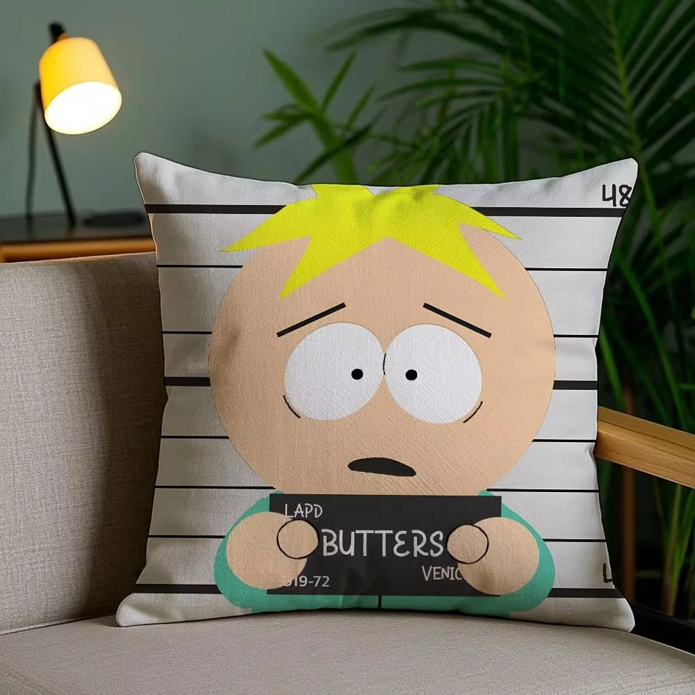 Double Sided South Park Character Pillow Cover, TV Show Theme for Family Room Cushions and Teenager Bedroom Accents