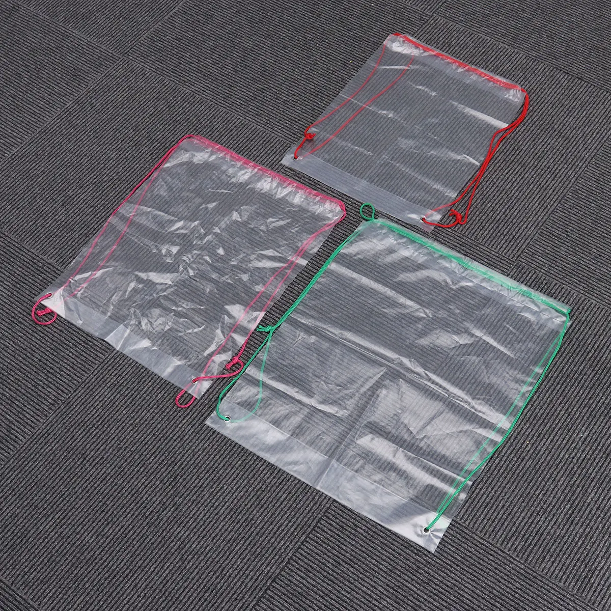 Transparent Drawstring Organizer Bag Clear Storage Bag Rope Color Random Water-Resistant for Travel Sports and Concert Fans