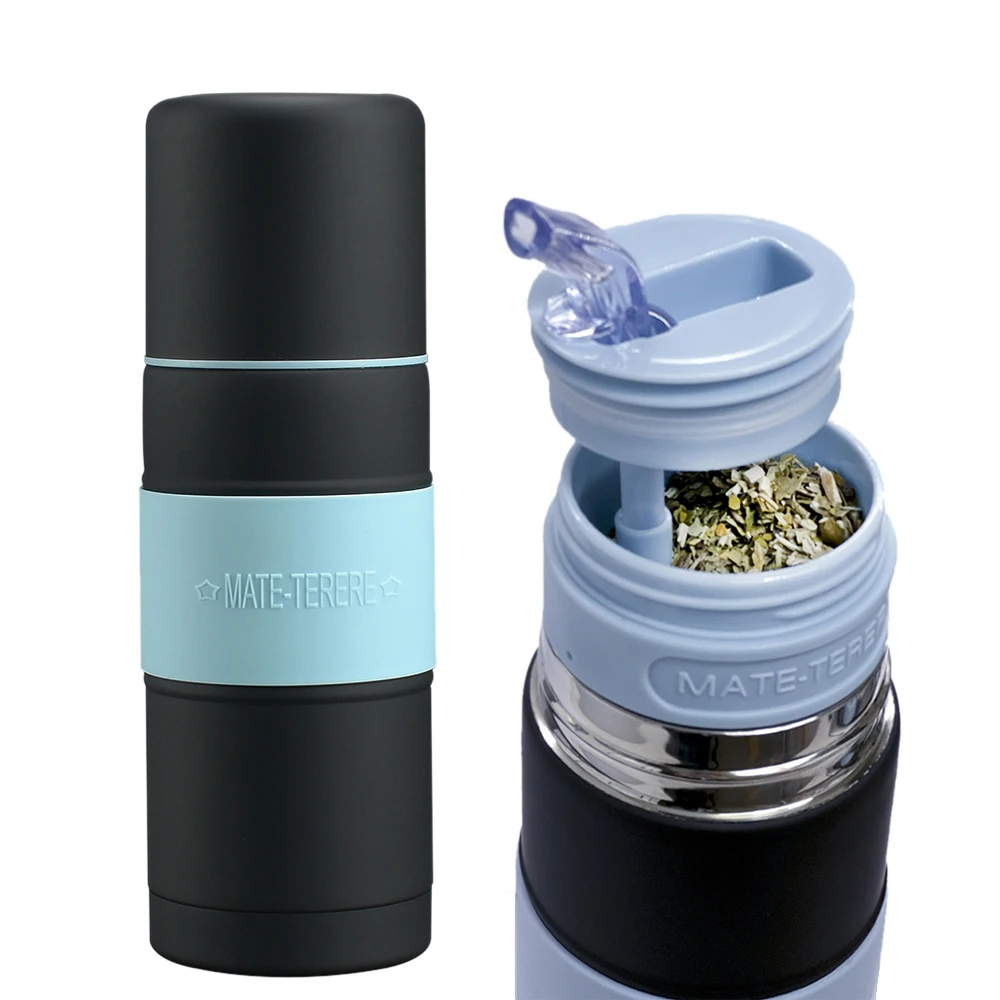 Juego de calabazas Yerba Mate, acero inoxidable con aislamiento al vacío, portátil con pajita filtrante, para té de hojas sueltas y elaboración de Yerba Mate