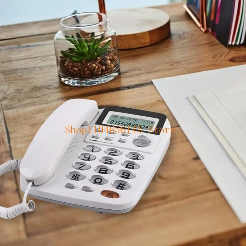 C168 Office Telephone Hotel Fixed Line Phone No Need Battery Double Interfaces Corded Telephone 24 Selectable Ringtones