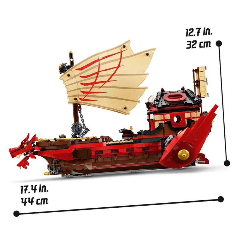 Destiny's Bounty Boat Ship with Figures Building Blocks Sets Compatible 71705 Educational Children's Toys Gifts