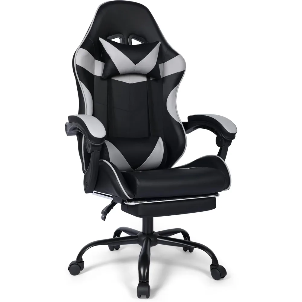 

Gaming Chair, Ergonomic Computer Office Chair with Footrest and Lumbar Support, Height Adjustable Desk Chair with 360