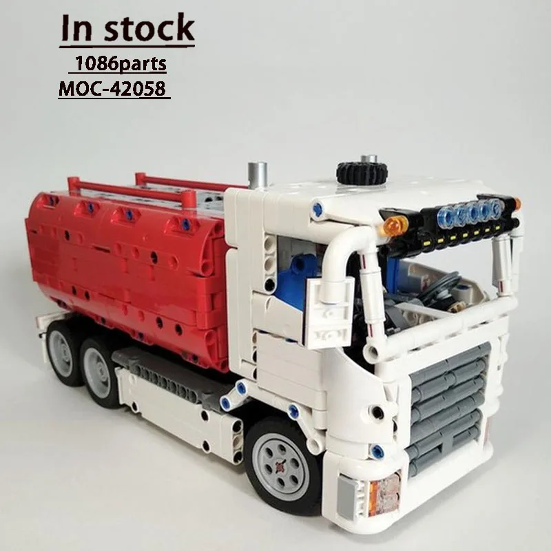 

MOC-42058 City Classic Fuel Truck Building Blocks Model, 1086 Parts, Creative Birthday and Christmas Toy Gift for Boys