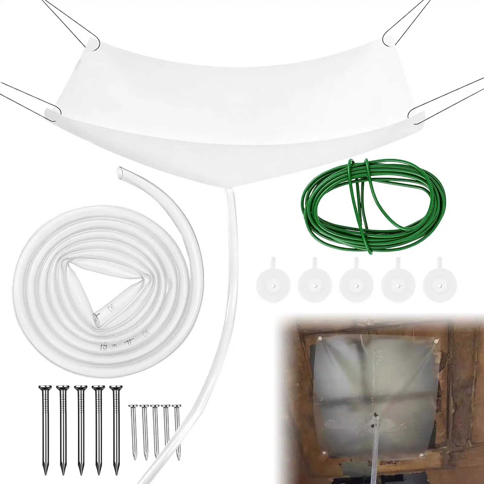 Roof Leaking Water Collection Drainage Tray Balcony Roof Seepage Drop Water Drainage Funnel Indoor Ceiling Rain Dispensing Tool