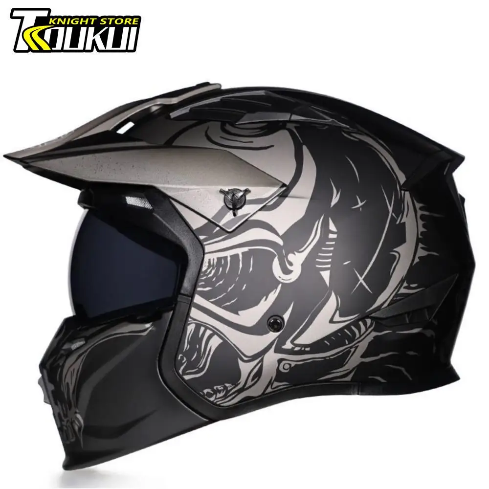 

Helmets For Motorcycle Helmet Modular Casco Moto Motocross Helmet Detachable Full Face Half Open Helmet Combination DOT Approved