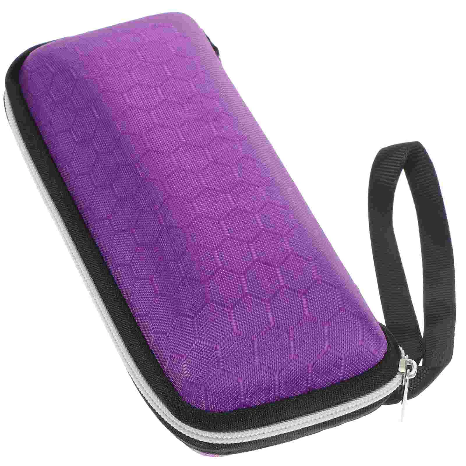 1pc Zipper Eyeglasses Case Honeycomb Pattern Glasses Case Sunglasses EVA Box Protector with Zipper (Purple)