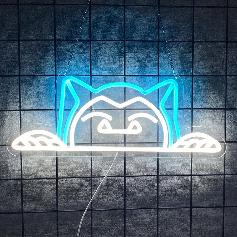 Cat Neon Sign for Wall Decor,Anime Cat Night Light for Living Room,Girls Bedroom,Pet Shop,Game Room, Man Cave, Birthday Gift