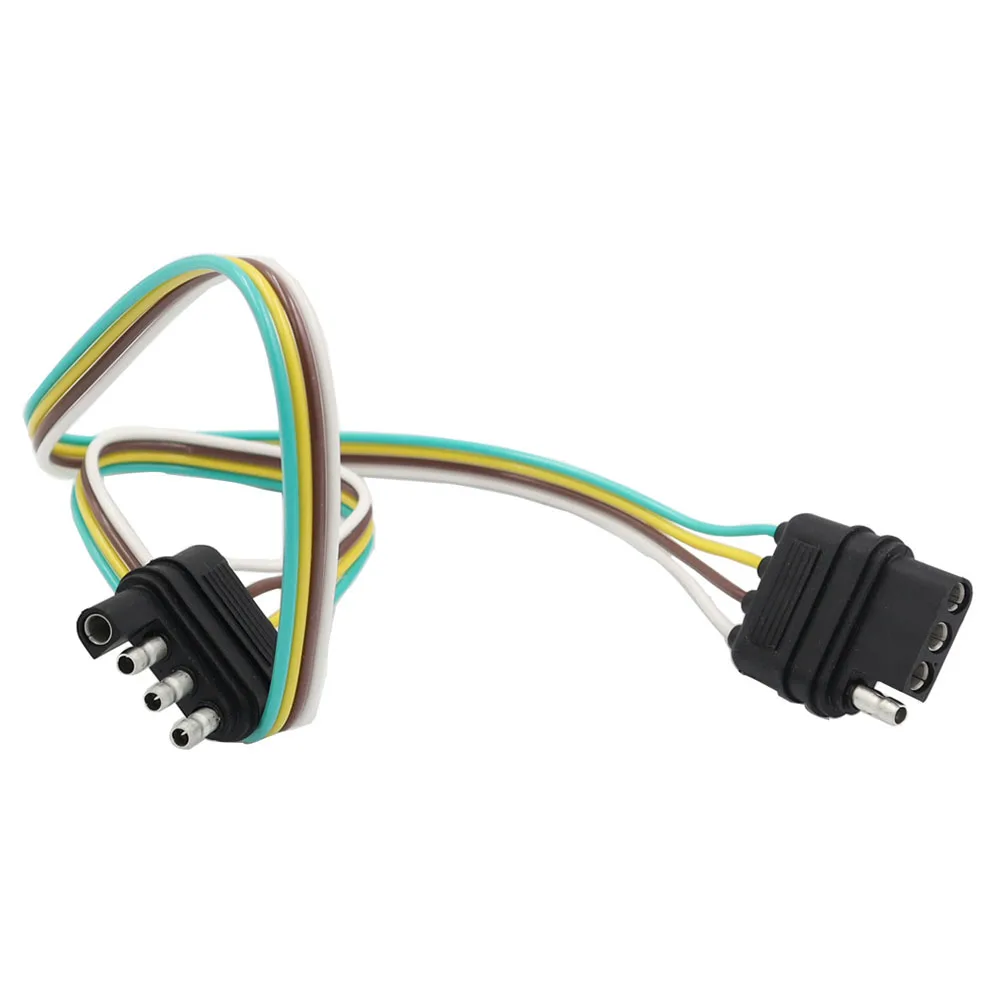 Extended Length Cable 4-Hole SAE Adapter Secure 4-Pin Connection Wishbone Style Design Ample Reach For Trailers Trailer Setup