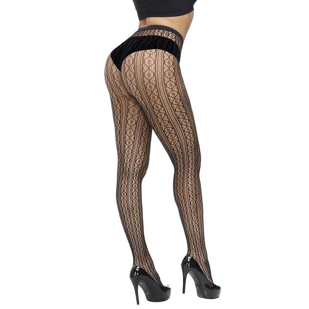 NEUE Plus Größe Sexy Schwarz Web Mesh Strumpfhosen Sommer Frauen Aushöhlen Fishnet Strumpfhosen Gothic Spitze Transparent Lange Strumpf Damen – Detail 17