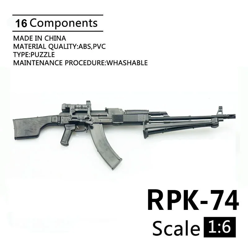 

10pcs 1/6 Scale RPK-74 RPK74M Machine Gun Assemble Plastic Model Puzzles Bricks Military Table Toy for 12" Action Figure