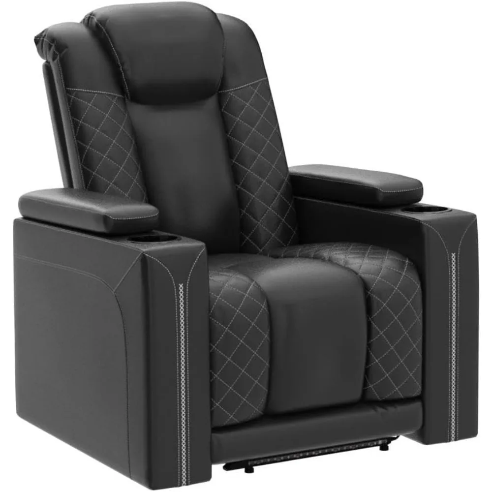 Electric Power Recliner Chairs, Breathable Faux Leather Home Theater Seating Recliner with Hidden Arm Storage,Christmas Gift