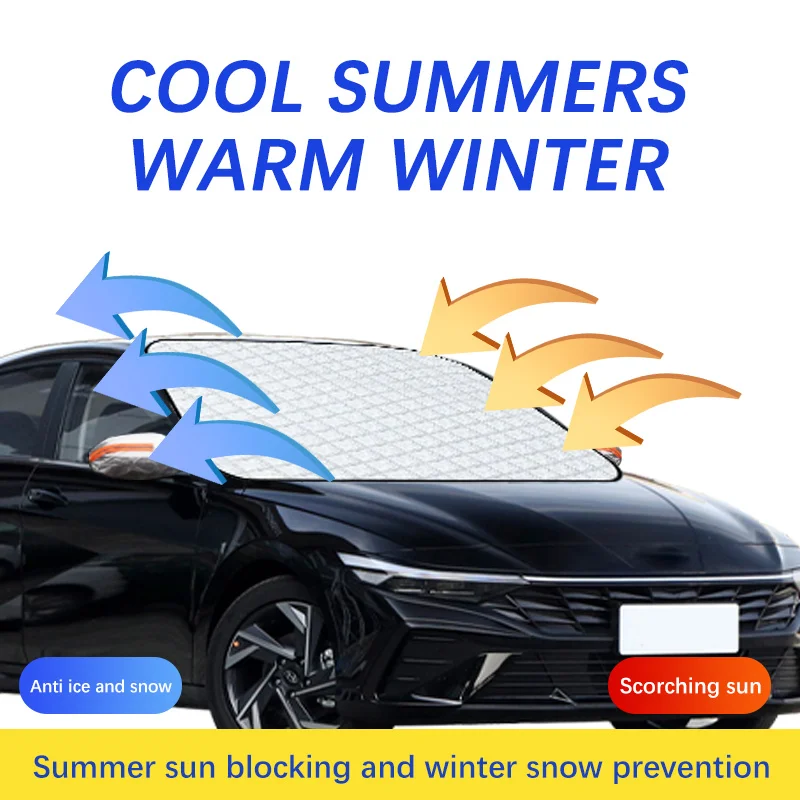 Magnetic Car Windshield Snow Cover Winter Ice-Frost Guard Sun Shade Protector For Hyundai Elantra 2004-2023 Exterior Accessories