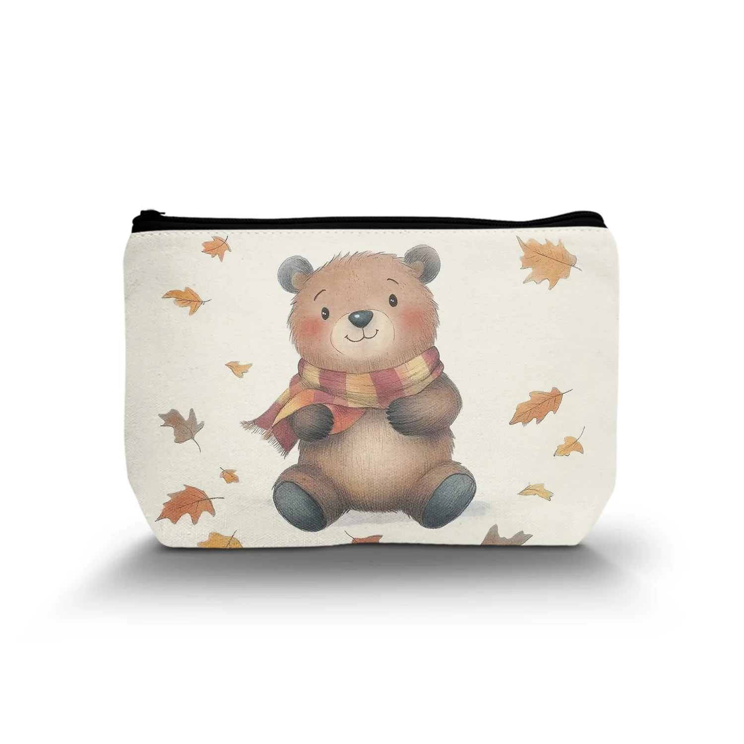 1Pc Comfortable Teddy Bear Cosmetic Bag Winter Zipper Portable Women'S Cosmetic Bag Suitable For Daily And Travel Leisure A