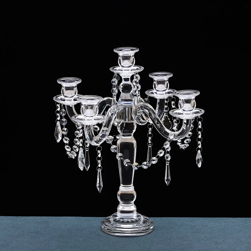 European crystal candlestick ornament romantic candlestick wedding planning ornament simple dining table candlestick props