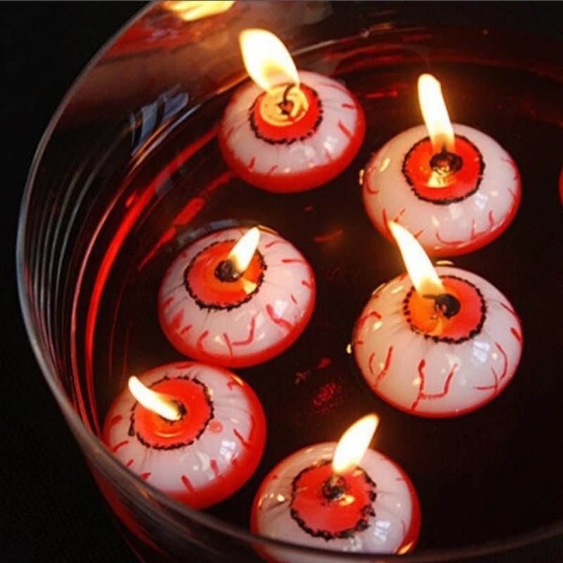 Vela assustadora parafinas globos oculares, vela Halloween 6 pacotes para filmes terror reuniões temáticas,