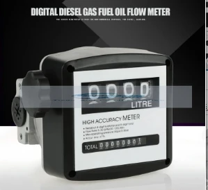 High Accuracy Mechanical Fuel Gauge 4Digit Fuel Flowmeter Digital Diesel Gasoline Flow Meter Internal Thread,5-30GPM/20-120L/Min